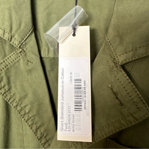Alex Mill - Short Standard Jumpsuit in Cotton Twill Army Green (Women’s M) NWT - Picture 4 of 4